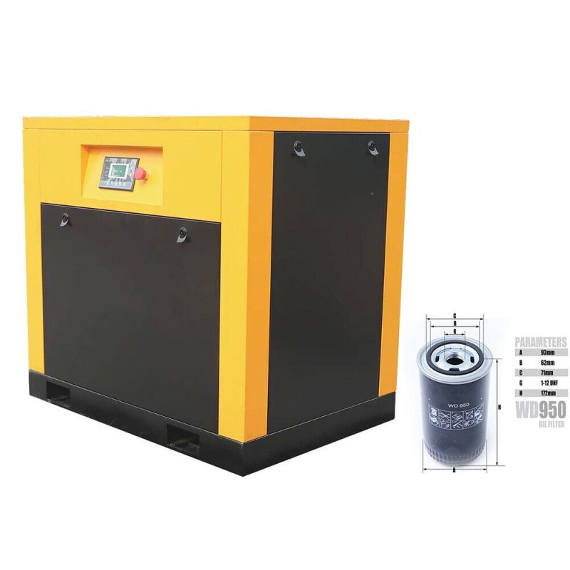 230V Variable Frequency 15HP Rotary Screw Air Compressor 57cfm 3PH W/Oil Filter