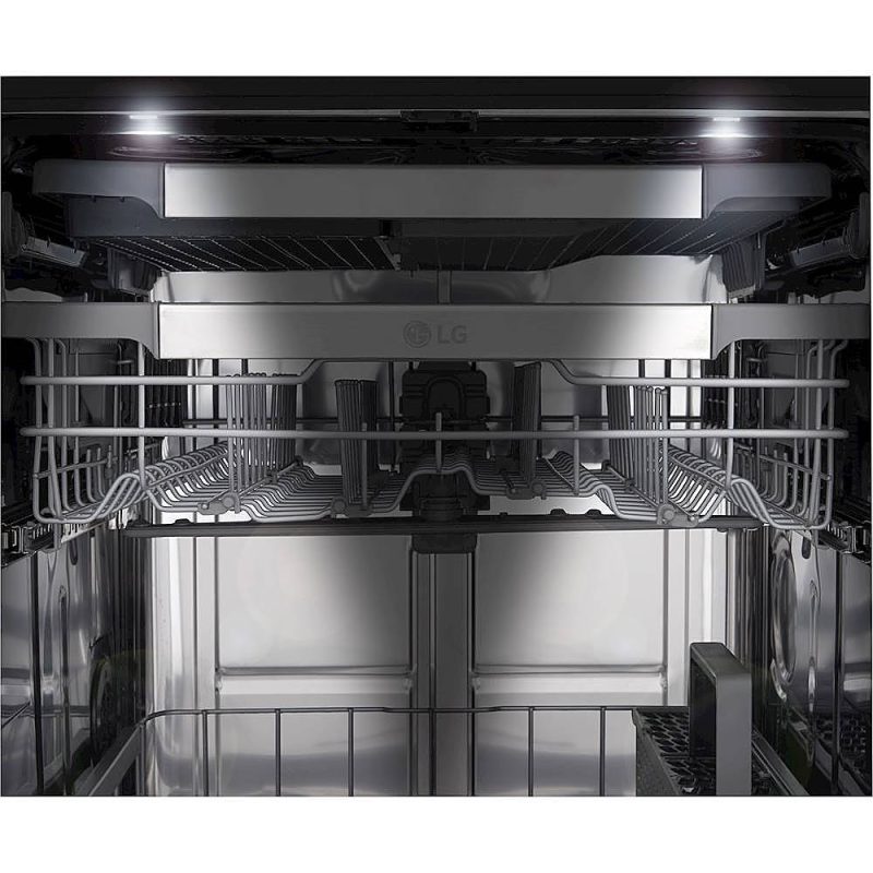 LG - STUDIO 24" Top Control Built-In Dishwasher with TrueSteam, Light, 3rd Rack, 40dBA - Stainless steel - Image 2