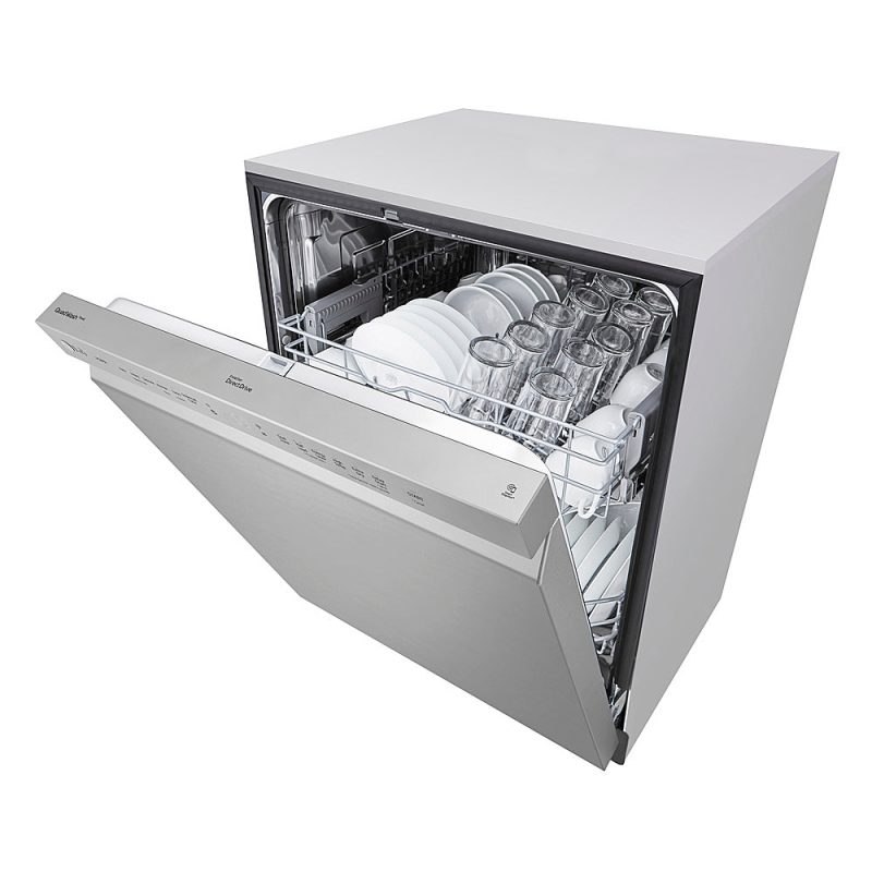 LG - 24" Front Control Dishwasher with Stainless Steel Tub, WiFi, QuadWash, and 48dB - Stainless steel - Image 7