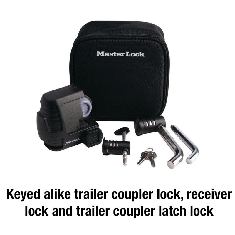 Master Lock 3794DAT Trailer Lock, Trailer Coupler & Receiver Lock Combo Pack - Image 2