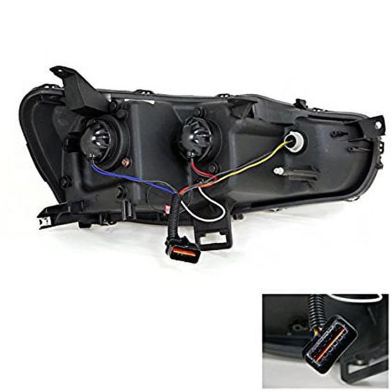 Spec-D Tuning 2LHP-EVO08G-8-TM Mitsubishi Lancer EVO X 10 Glossy Black R8 Style LED Projector Headlights - Image 4