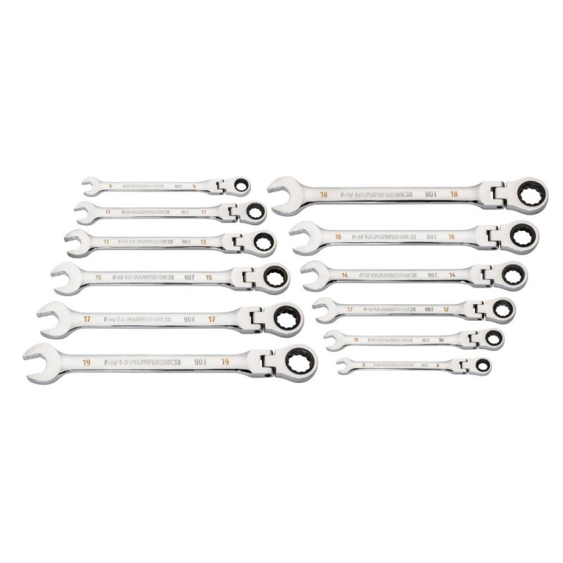 GearWrench 12 Pc. 90T 12PT Metric Flex Combi Ratchet Wre Set - Image 3