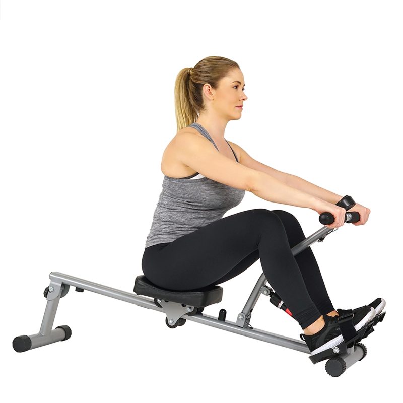 Sunny Health & Fitness SF-RW1205 12 Adjustable Resistance Rowing Machine Rower w/ Digital Monitor - Image 5