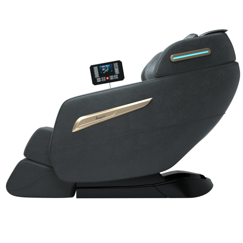 2024 4D Zero Gravity Massage Chair, Full Body Shiatsu Recliner with Yoga Stretching, SL Track, Intelligent Voice Control, Calf Kneading, Calfrest Extension, Premium Black Leather - Image 23