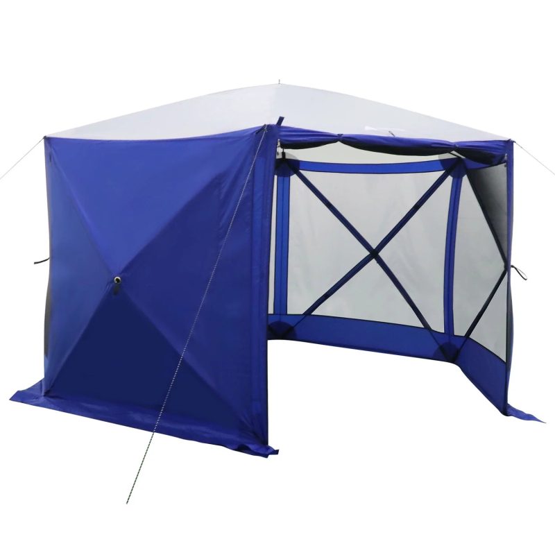 Ozark Trail 6 Hub Outdoor Camping 11'x10'x88.5" Screen House, 1 Room, Blue - Image 4