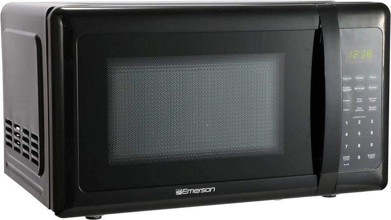 Compact Countertop Microwave Oven with Touch Control, LED Display, 700W, 10 Power Levels, 6 Auto Menus, Glass Turntable and Child Safe Lock, 0.7 Cu., Ft. Black - Image 3