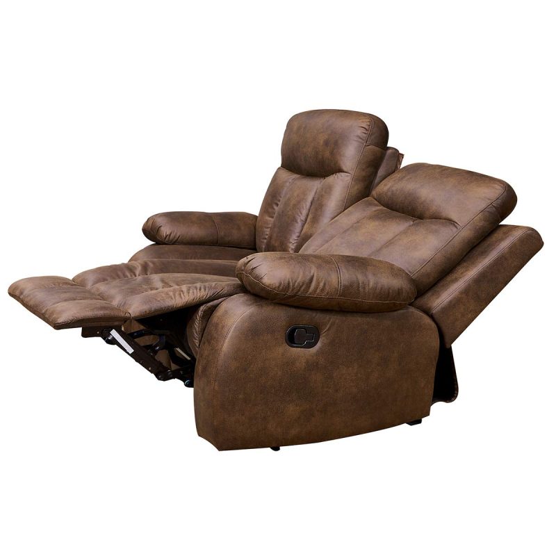 Betsy Furniture 3-PC Microfiber Fabric Recliner Set Living Room Set in Brown, Sofa Loveseat Chair Pillow Top Backrest and Armrests 8028 (Living Room Set 3+2+1) - Image 7