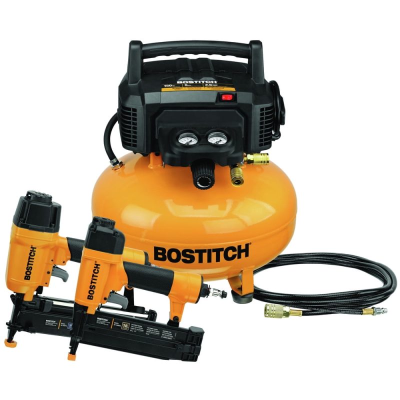 Bostitch BTFP2KIT 2-Piece Nailer and 6 Gallon Oil-Free Pancake Air Compressor Combo Kit