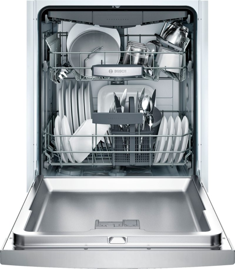 Bosch - 800 Series 24" Front Control Built-In Dishwasher with Stainless Steel Tub - Stainless steel - Image 3