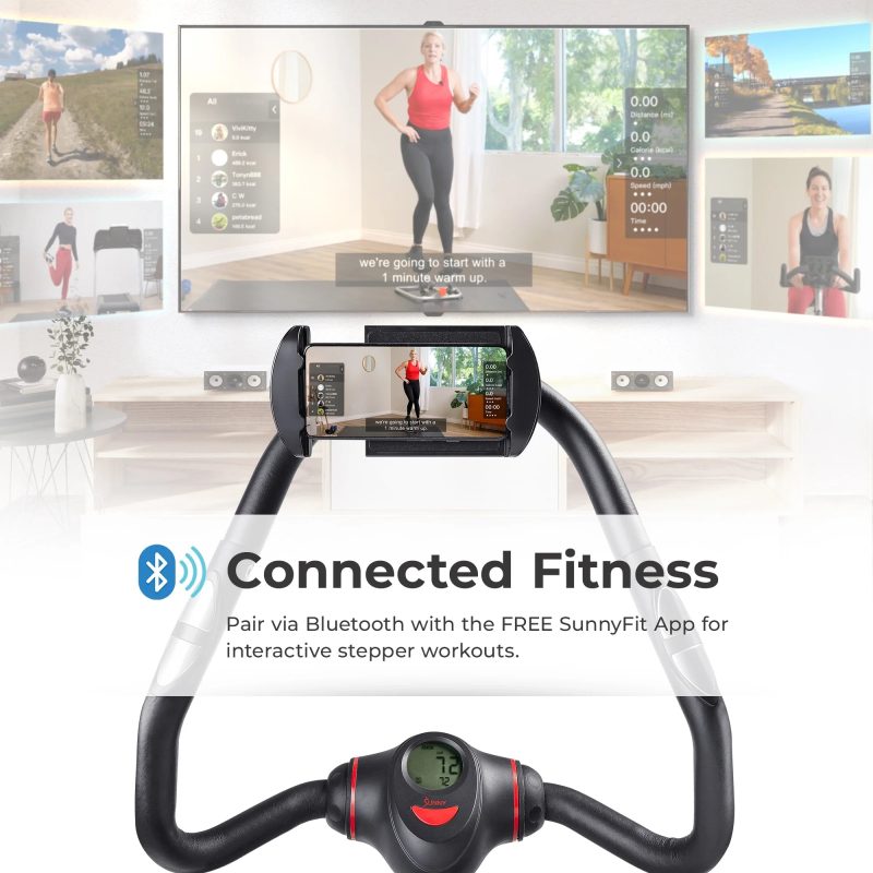 Sunny Health & Fitness Duo Function Premium Heavy Duty 330 LB Capacity Power Stepper with Resistance Bands, Space-Saving Low Impact Peddle w SunnyFit® App Enhanced Connectivity - SF-S021055… - Image 4