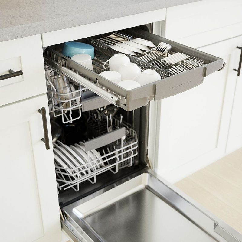 Bosch - 800 Series 18" Top Control Smart Built-In Dishwasher with 3rd Rack and 44 dBA - Custom Panel Ready - Image 9