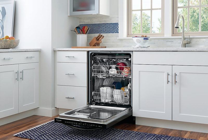 Frigidaire - Gallery 24" Compact Top Control Built-In Dishwasher with Stainless Steel Tub, 3rd Rack, 49 dBA - Black stainless steel - Image 8