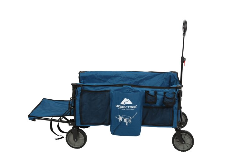 Ozark Trail Quad Folding Camp Wagon with Tailgate， Blue - Image 8