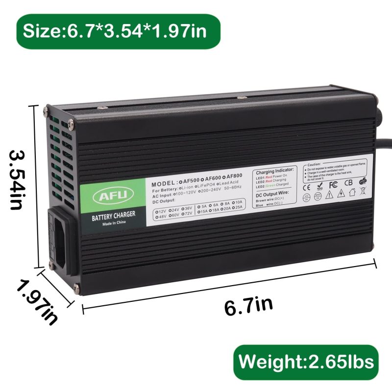 72V 5A Lead Acid Battery Charger Used for 82.8V Lead Acid AGM GEL VRLA OPZV Battery Smart Charger - Image 6