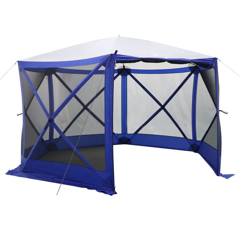 Ozark Trail 6 Hub Outdoor Camping 11'x10'x88.5" Screen House, 1 Room, Blue - Image 6