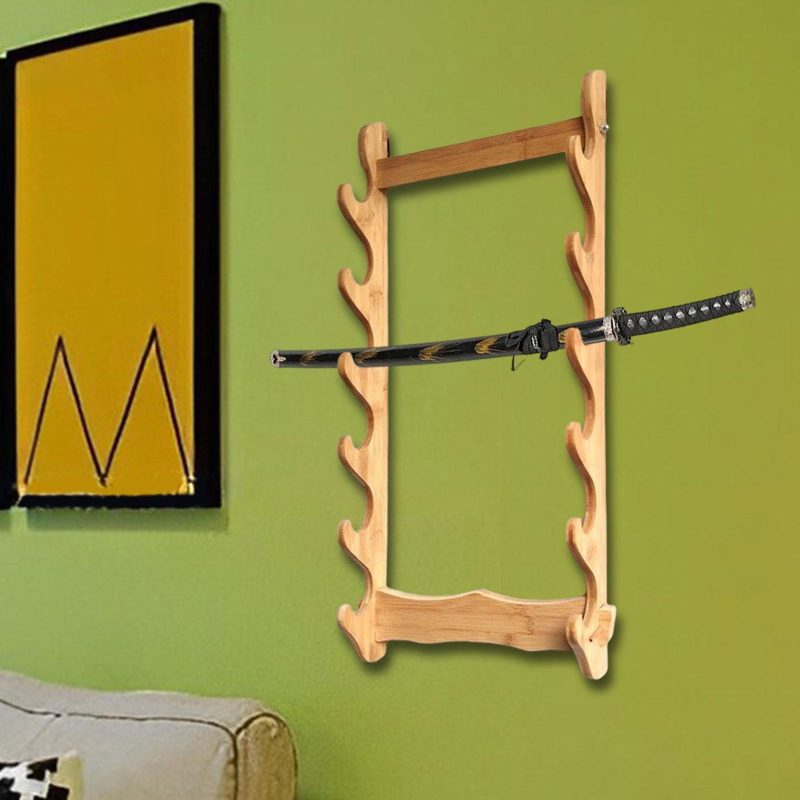 Solid Wood Wall Display Rack, Wall Mounted Bracket Hanger, Wooden Frame Rack, Horizontal Support for Room Dojo Tier - Image 6