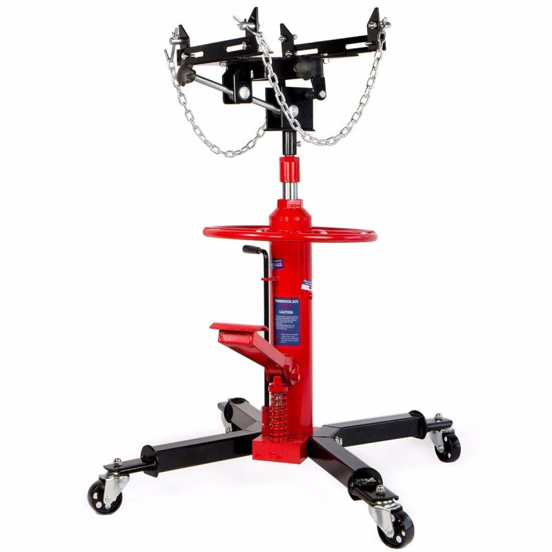 STARK USA Telescoping Hydraulic Transmission Floor Jack Foot Pedal with Caster Wheel Safety Chain, 1/2-Ton Capacity - Image 2