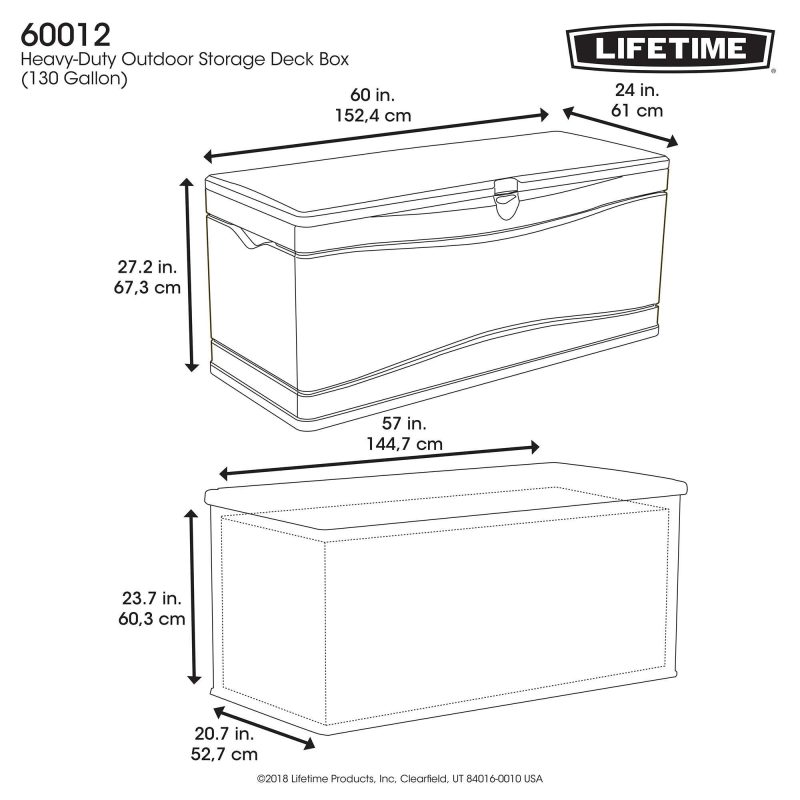 Lifetime Heavy-Duty 130 Gallon Plastic Deck Box, Desert Sand - Image 9