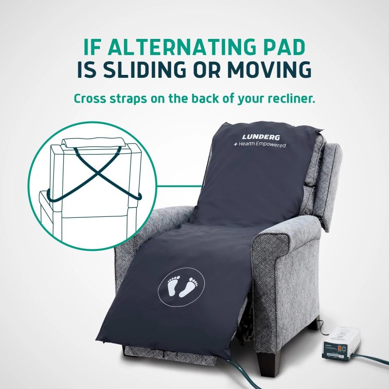 Lunderg Alternating Air Pressure Pad for Recliner Chair - Pressure Relief Cushion Topper for Recliner - Bed Sore Prevention - Includes Medical Grade Mattress Pad, Cover & Quiet Pump - Home or Hospital - Image 7