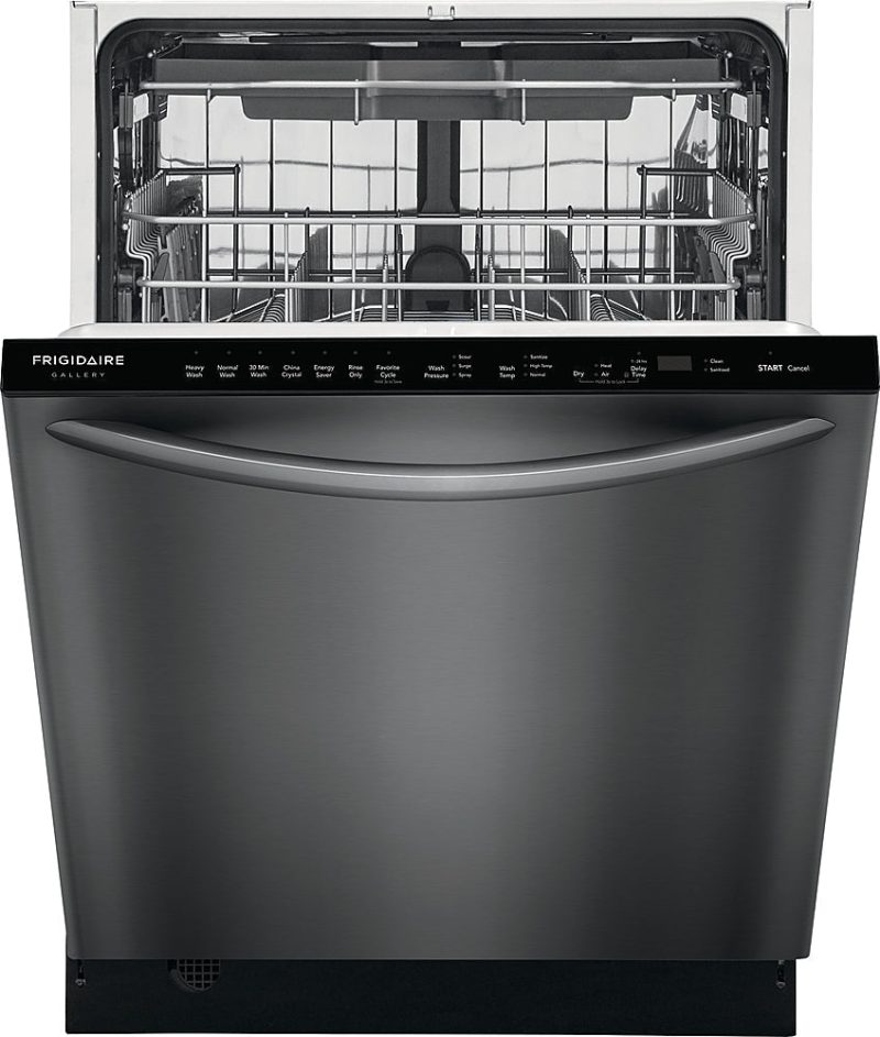 Frigidaire - Gallery 24" Compact Top Control Built-In Dishwasher with Stainless Steel Tub, 3rd Rack, 49 dBA - Black stainless steel - Image 3