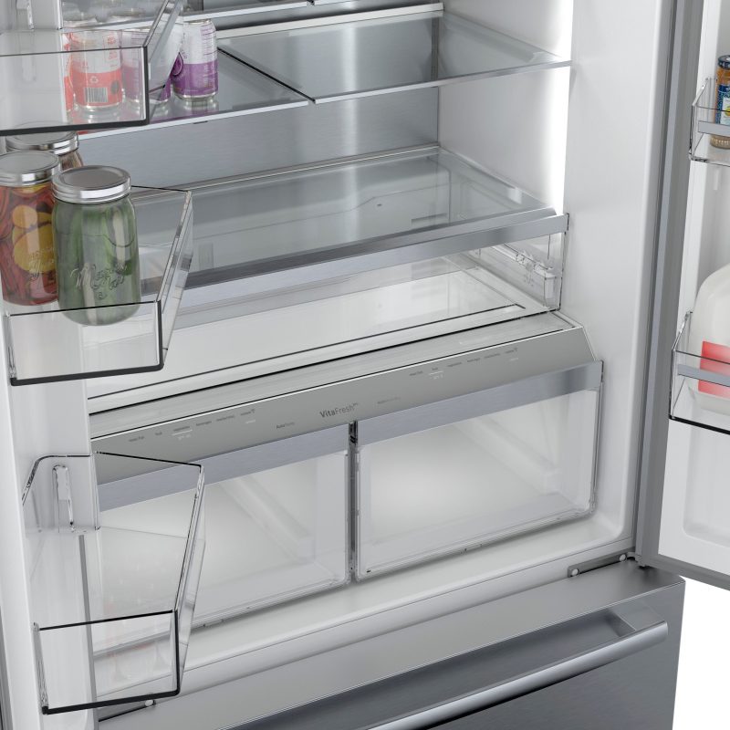 Bosch - 800 Series 21 Cu. Ft. French Door Counter-Depth Smart Refrigerator - Stainless steel - Image 8