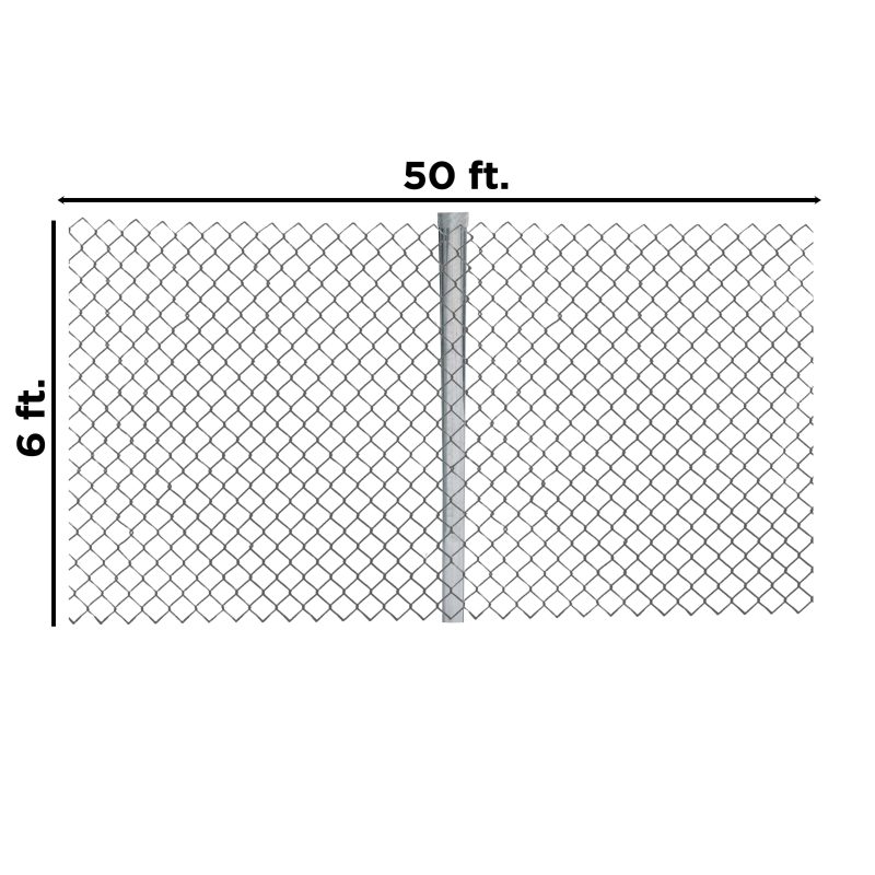 ALEKO KITCLF6X50 Galvanized Steel 6 x 50 ft. Chain Link Fence Complete Kit - Image 11