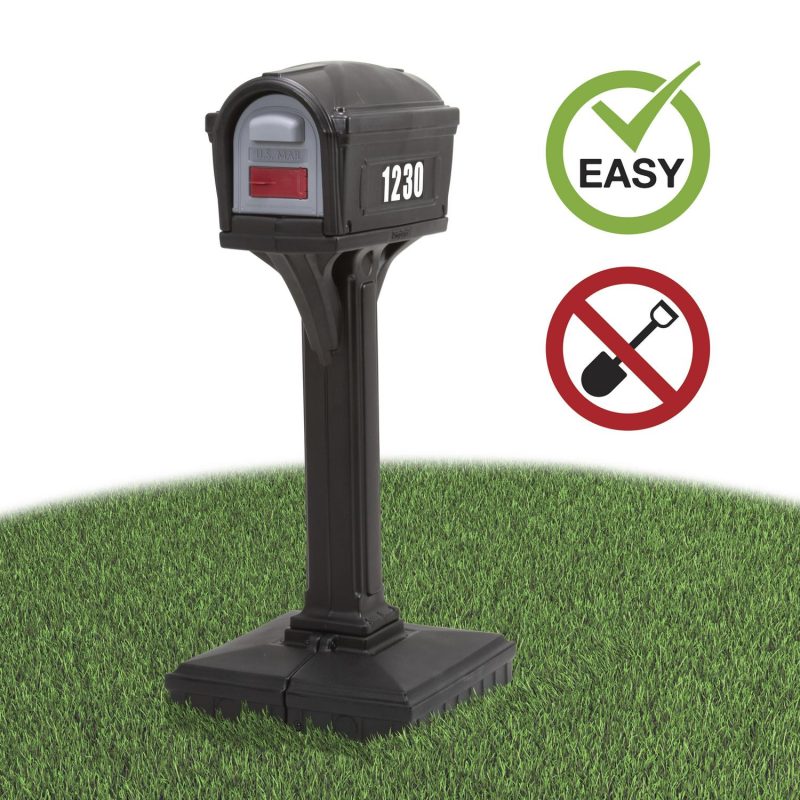 Simplay3 Dig Free Easy Up Classic Black Plastic Mailbox - Image 6