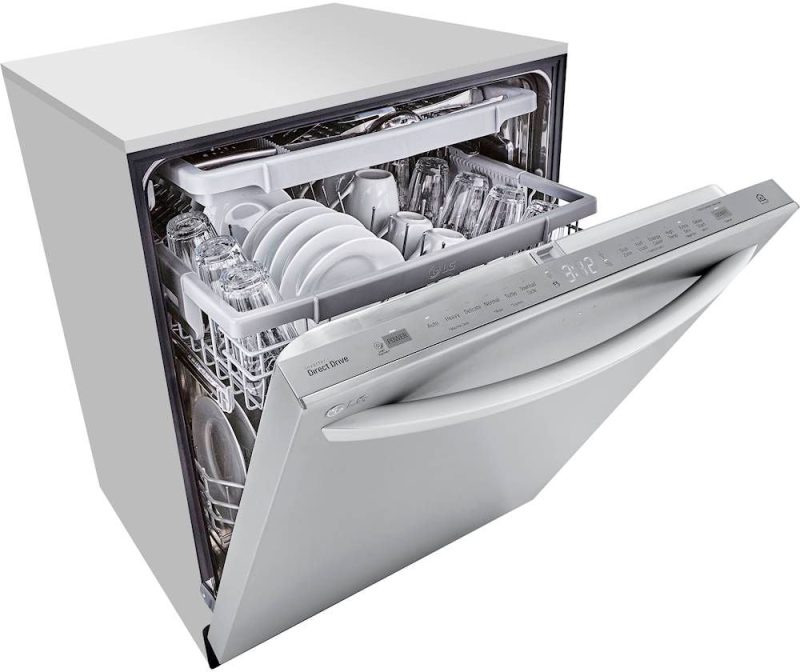 LG - 24" Top-Control Built-In Smart Wifi-Enabled Dishwasher with Stainless Steel Tub, Quadwash, and 3rd Rack - Stainless steel - Image 14