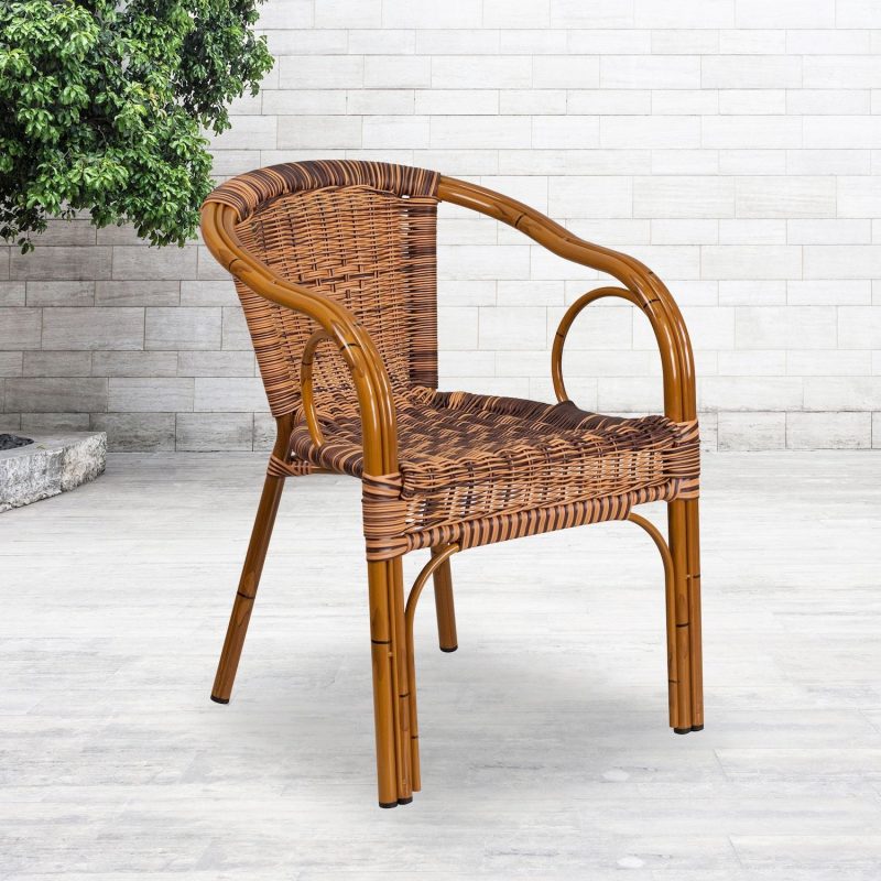 Flash Furniture Cadiz Rattan Restaurant Patio Chair - Image 2