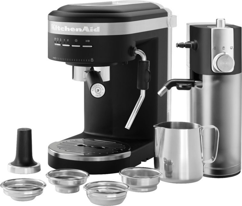 KitchenAid KES6404BM - Semi-Automatic Espresso Machine and Automatic Milk Frother Attachment - Matte Black