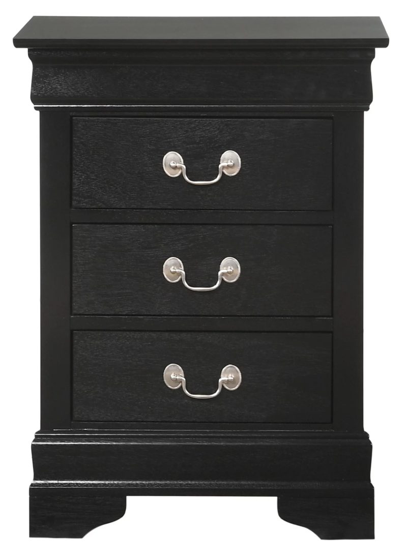 DeeHome Glory Furniture Louis Phillipe G3150-3N 3 Drawer Nightstand , Black - Image 3