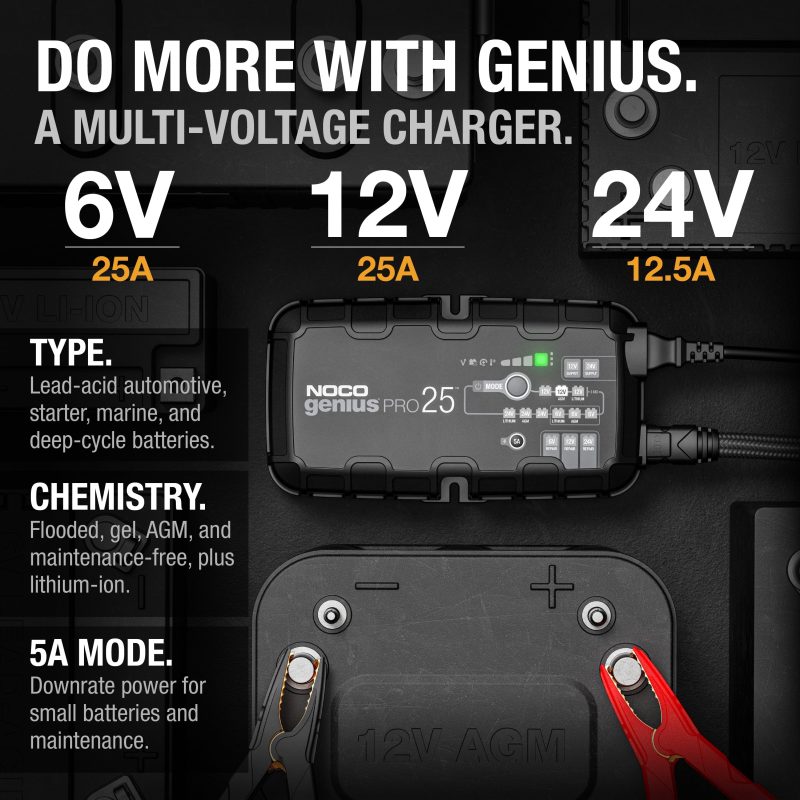 NOCO GENIUSPRO25 25A 6V/12V/24V Professional Smart Battery Charger and Maintainer - Image 4