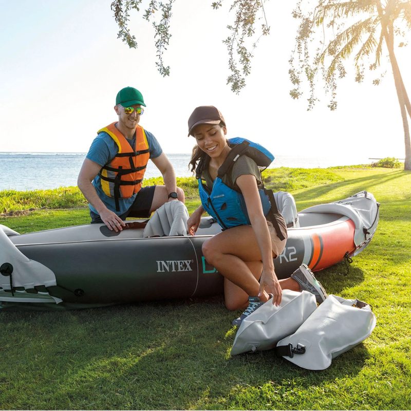 Open Box Intex Dakota K2 2 Person Vinyl Inflatable Kayak with Oars and Pump - Image 3