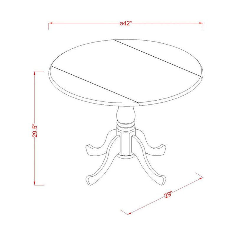 HomeStock Rustic Retreat 3-Pc Wood Dining Table Set Included A Round Kitchen Table & 2 Parsons Chairs, Smoke Color Linen Fabric Parson Chairs Seat With Rubber Wood Legs, Linen White Finish - Image 4