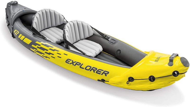 Explorer K2 Kayak�� 2-Person Inflatable Kayak Set with Aluminum Oars and High Output Air Pump - Image 2