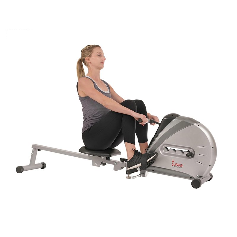 Sunny Health & Fitness Elastic Cord Rowing Machine Rower with LCD Monitor for Full Body Gym Workouts at Home Exercise, SF-RW5606 - Image 6