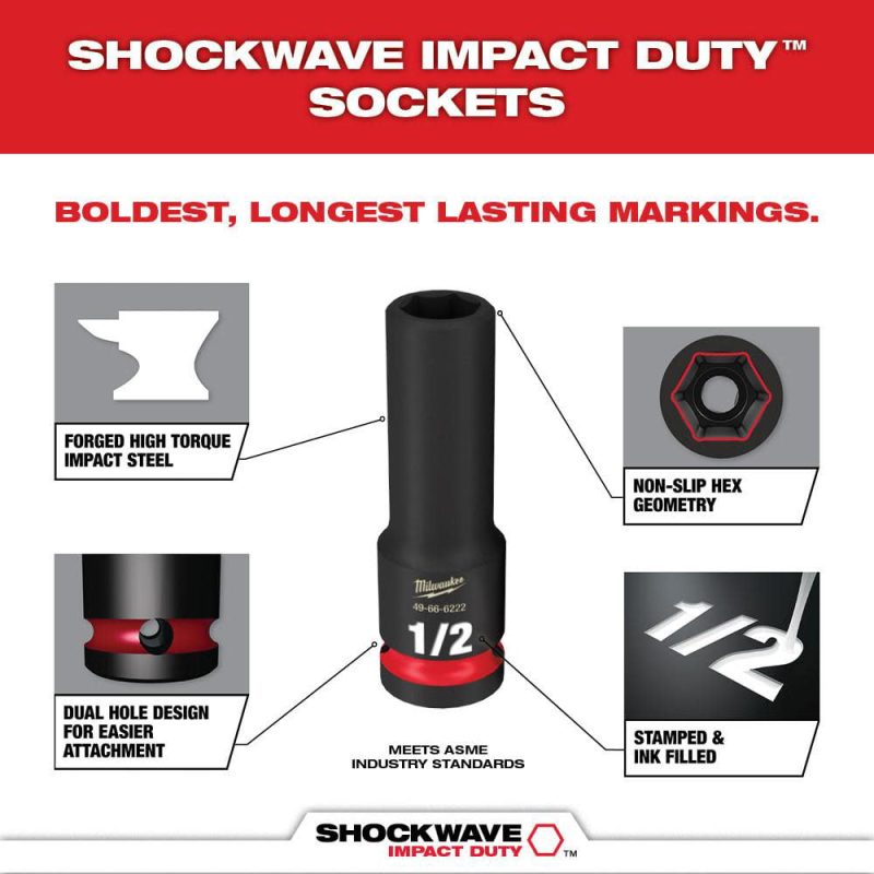 Milwaukee 49-66-6805 Shockwave Impact Duty Socket 3/8" Dr 36Pc Sae/mm Packout Set - Image 6