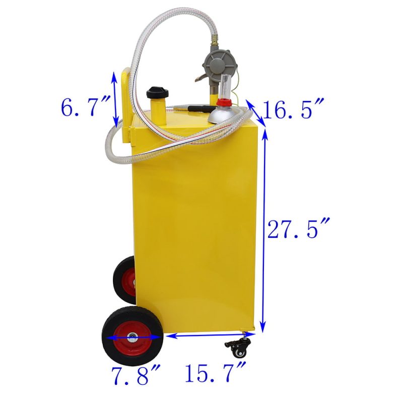 INTBUYING 30 Gallon Portable Gas Caddy Fuel Storage Tank Portable Refueling Drum Oil Storage Tank - Image 2