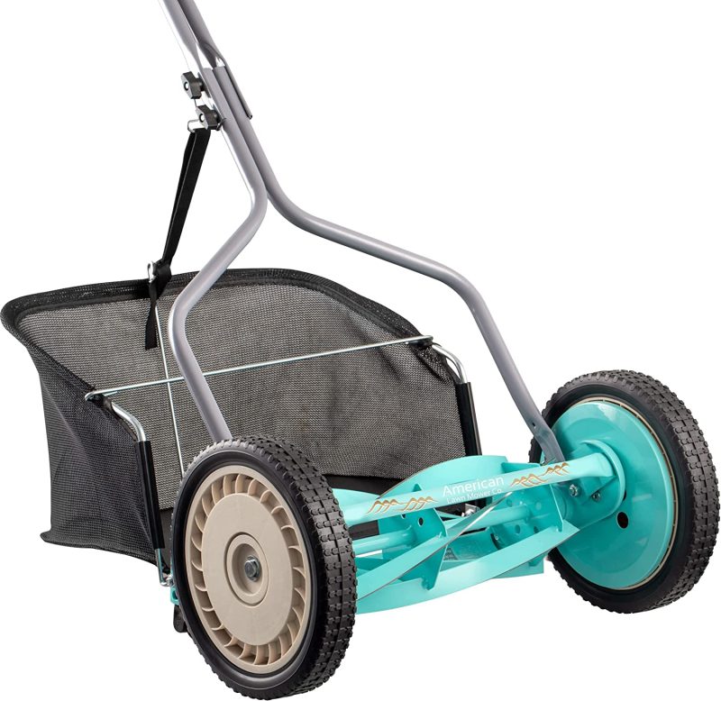 American Lawn Mower Company 1304-14GC 14-Inch 5-Blade Push Reel Lawn Mower with Grass Catcher， Mint - Image 2