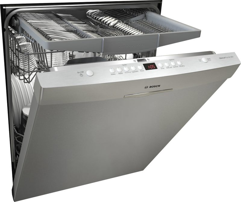 Bosch - 300 Series 24" Scoop Handle Dishwasher with Stainless Steel Tub - Stainless steel - Image 8