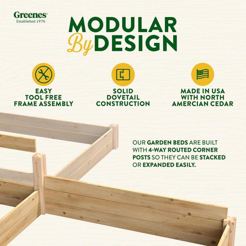 Greenes Fence 8 ft. x 12 ft. x 16.5 in. Premium Cedar U-Shaped Raised Garden Bed with CritterGuard Fencing RCUSB8X12CG - Image 6