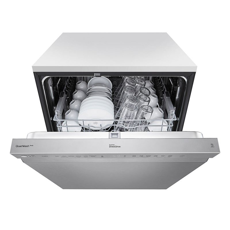 LG - 24" Front Control Dishwasher with Stainless Steel Tub, WiFi, QuadWash, and 48dB - Stainless steel - Image 13