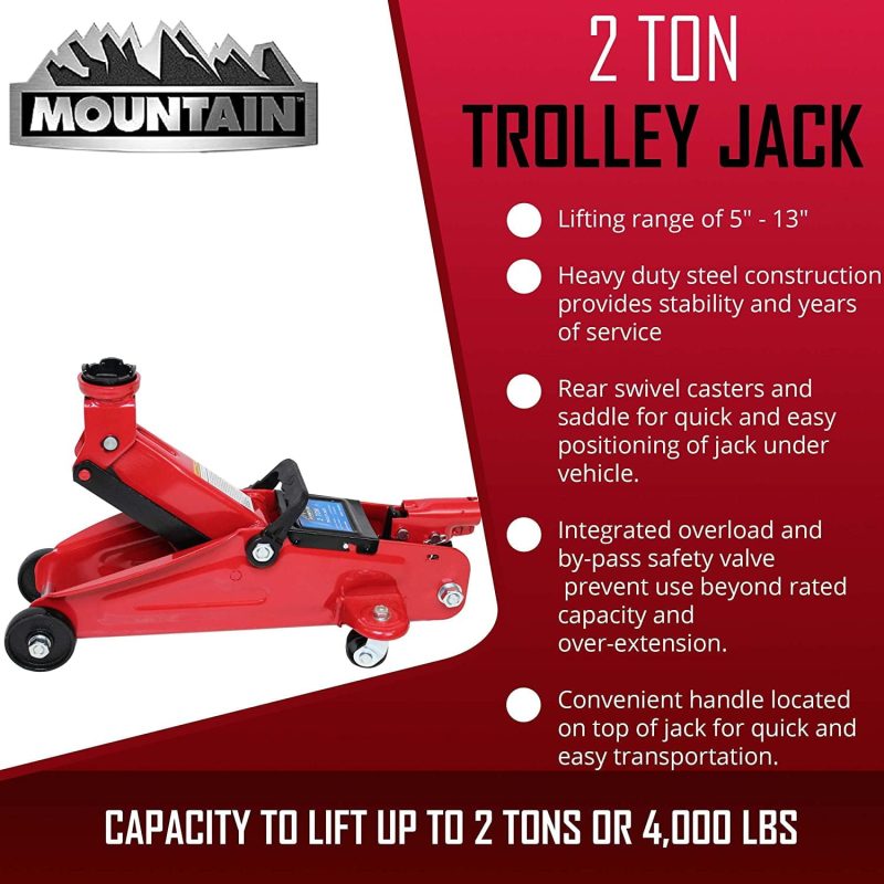 Mountain MTN22007 2 Ton Trolley Jack - Image 6