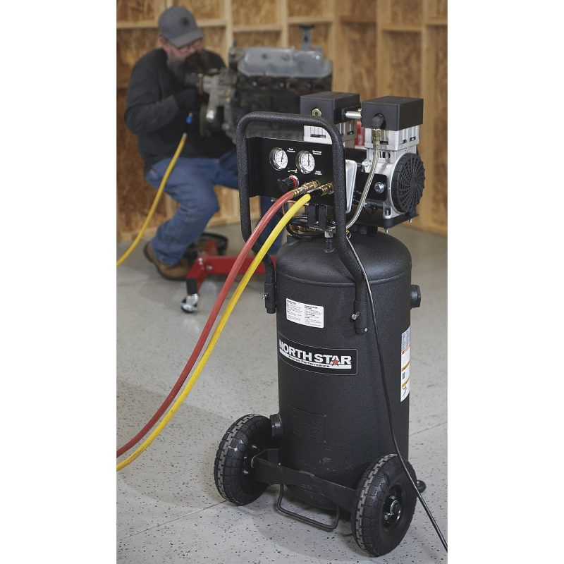 NorthStar Portable Electric Air Compressor - 2 HP, 20-Gallon Vertical Tank, Super-Quiet Operation, Oil-Free Pump, 5.4 CFM @ 90 PSI - Image 9