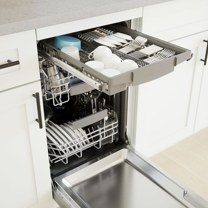 Bosch - 800 Series 18" Top Control Smart Built-In Dishwasher with 3rd Rack and 44 dBA - Silver - Image 7