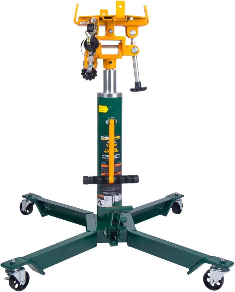 Omega Pro Hydraulic Transmission Jack - 2 Stage Telescopic Design with Foot Pump - 1000 lb. Capacity for Garage Shop