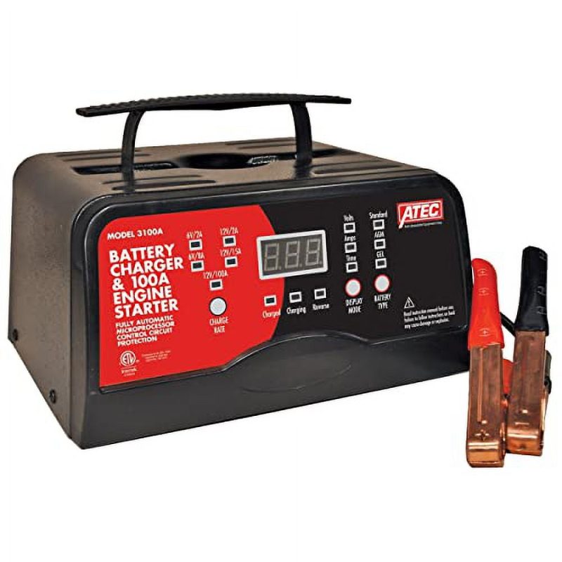 Associated Equipment 3100A 100 Amp Engine Starter and ATEC Battery 15/2 Amp Portable Charger - Image 2