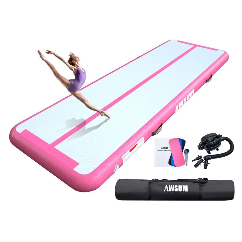 AWSUM Inflatable Air Gymnastics Mat 10 ft 13 ft 16 ft Training mat 4 inches Thick tumble track Air Roller with Electric Pump for Home/Gym - Image 5