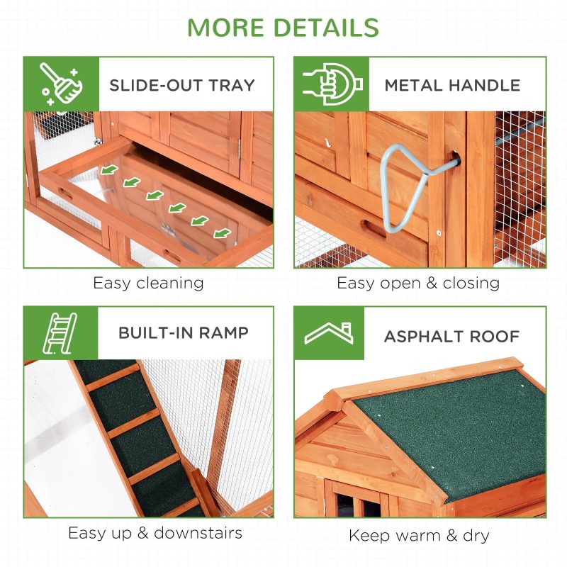 Pawhut Wooden Chicken Coop Nesting Box Poultry Cage Run Outdoor Backyard Large - Image 6