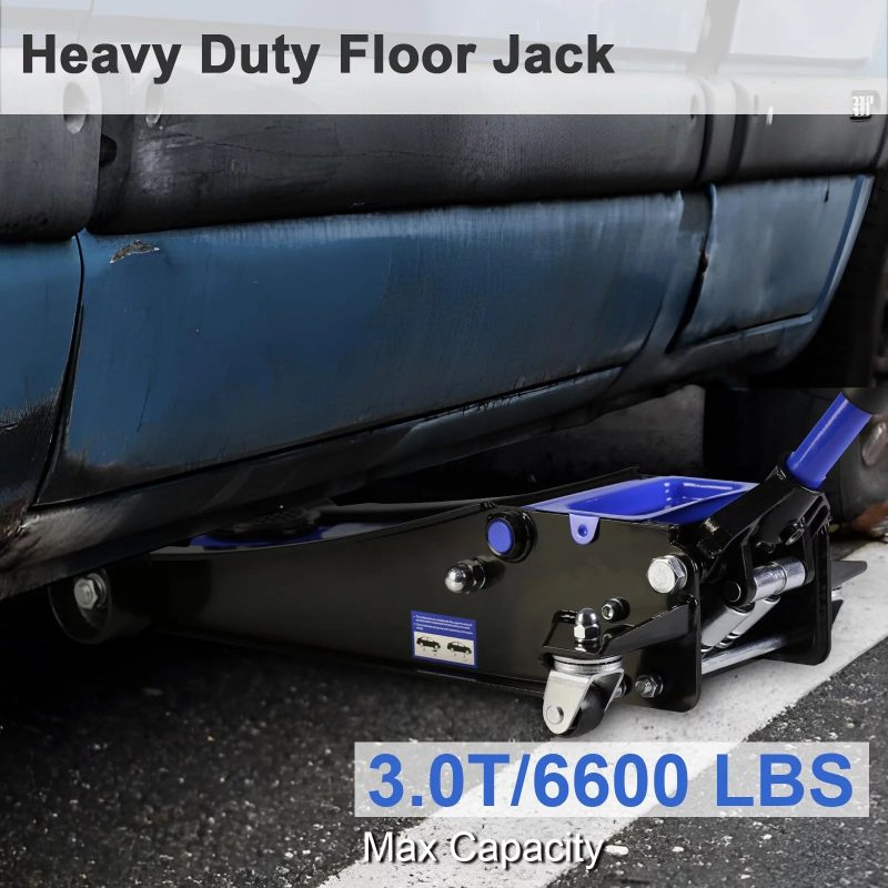 3 Ton Floor Jack, Hydraulic Low Profile Car Jack, Heavy Duty Steel Hydraulic Jack Floor Jack with Dual Piston Quick Lift Pump, Lifting Range 5.1"-20" - Image 6